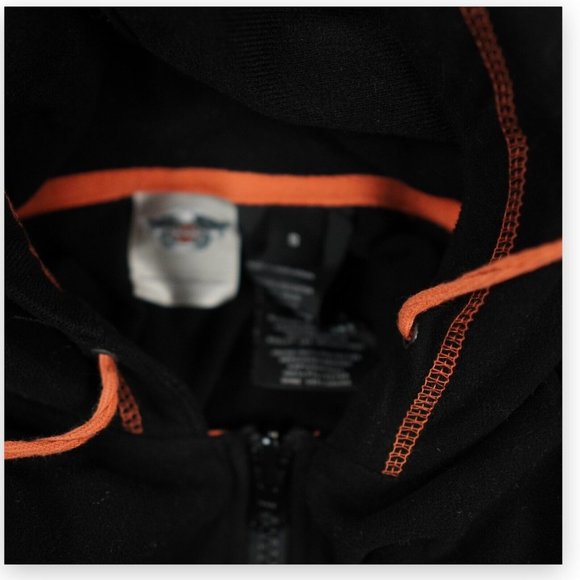 Harley Davidson Jacket Womens‎ Small Black Orange Mesh Riding Racing 3-1 Hooded - Picture 5 of 15
